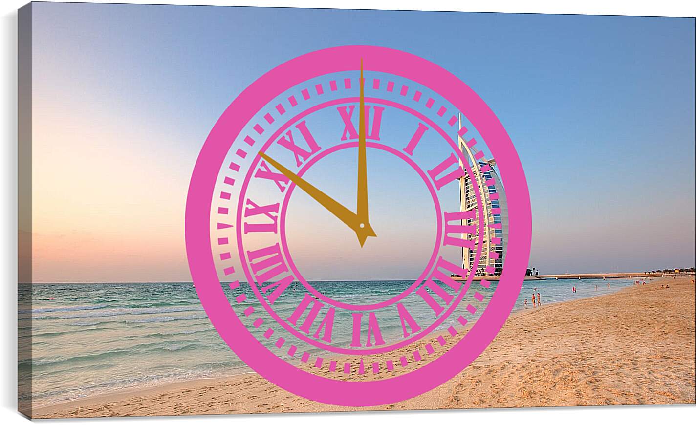 Часы картина - Бурдж Аль Араб вид с пляжа. Дубай