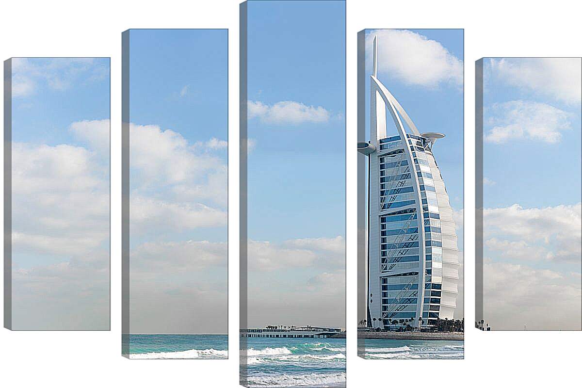 Модульная картина - Вид с пляжа на Бурдж Аль Араб. Дубай