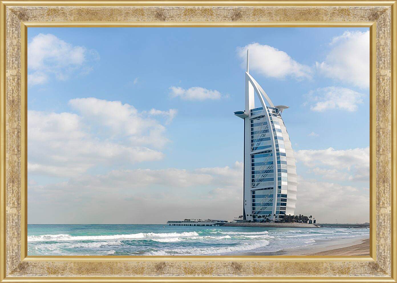 Картина в раме - Вид с пляжа на Бурдж Аль Араб. Дубай