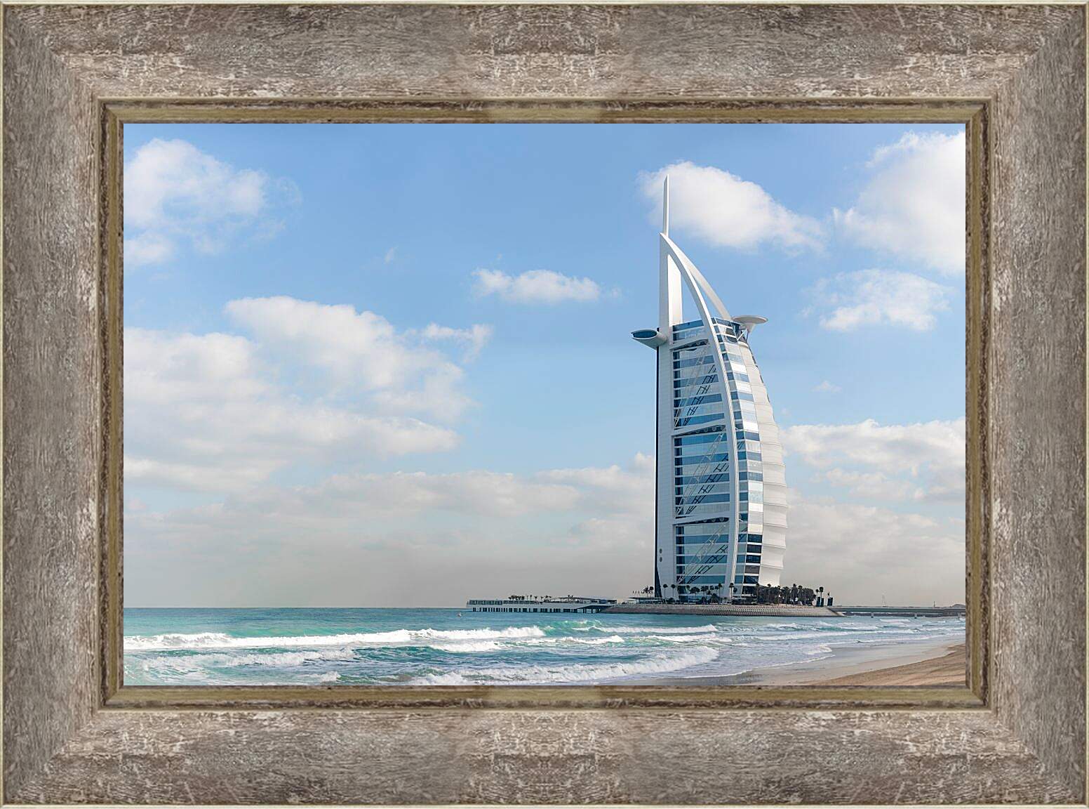 Картина в раме - Вид с пляжа на Бурдж Аль Араб. Дубай