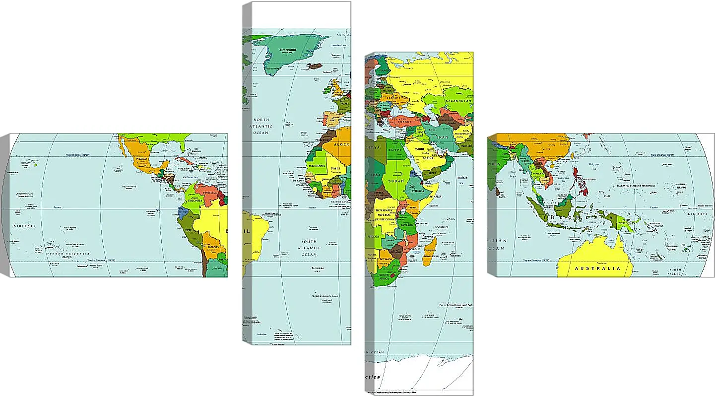 Модульная картина - Политическая карта мира. Апрель 2006