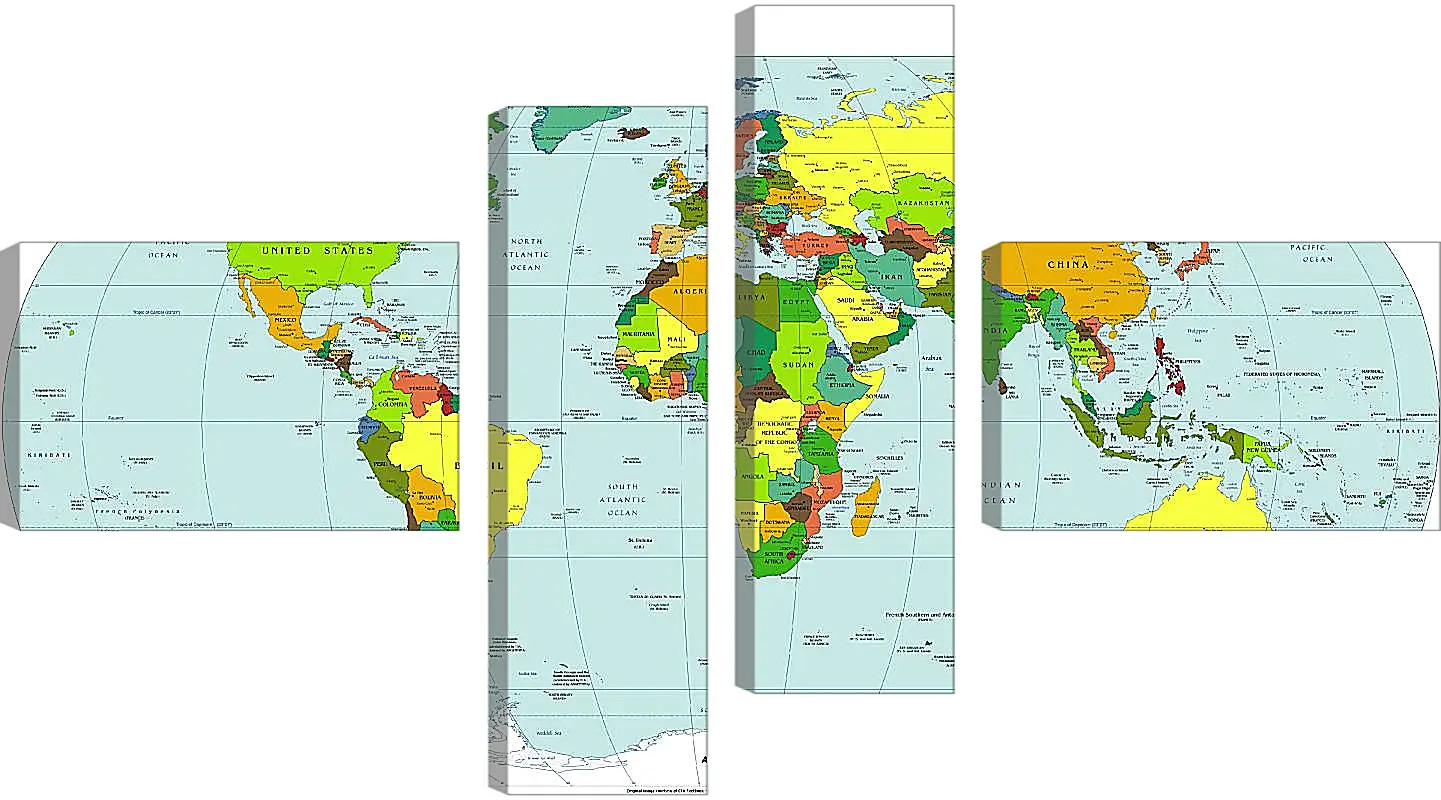 Модульная картина - Политическая карта мира. Апрель 2006