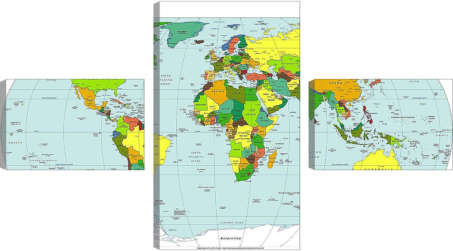 Модульная картина - Политическая карта мира. Апрель 2006