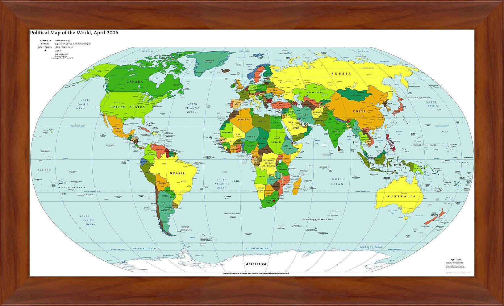 Картина в раме - Политическая карта мира. Апрель 2006