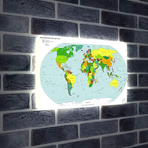 Лайтбокс световая панель - Политическая карта мира. Апрель 2006