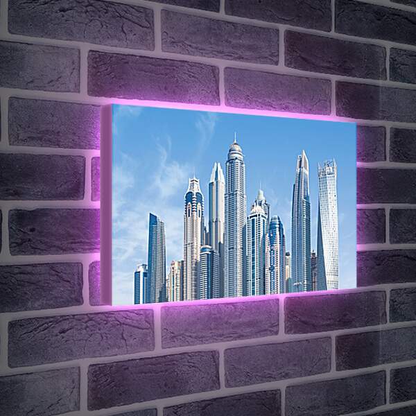 Лайтбокс световая панель - Небоскрёбы под голубым небом. Дубай