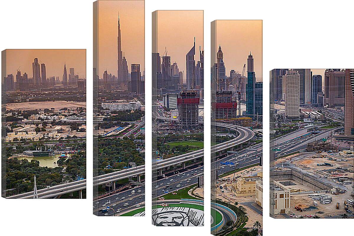 Модульная картина - Общий вид города. Дубай