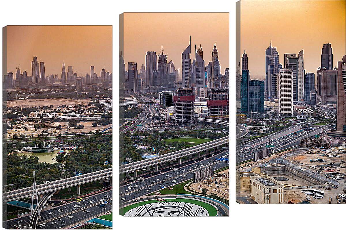 Модульная картина - Общий вид города. Дубай