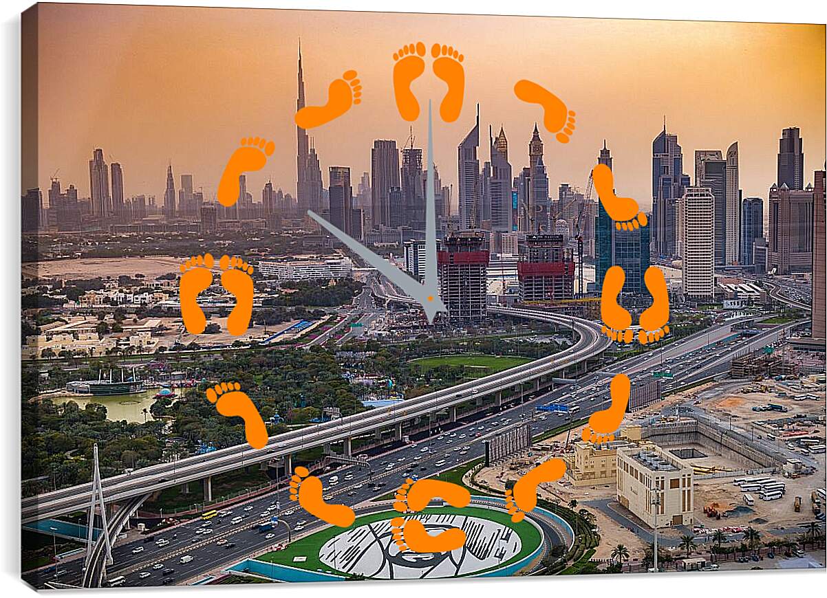 Часы картина - Общий вид города. Дубай