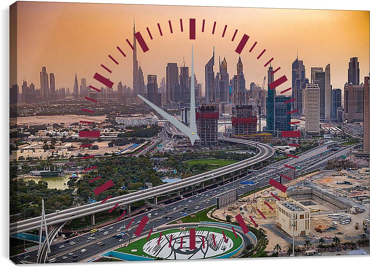 Часы картина - Общий вид города. Дубай