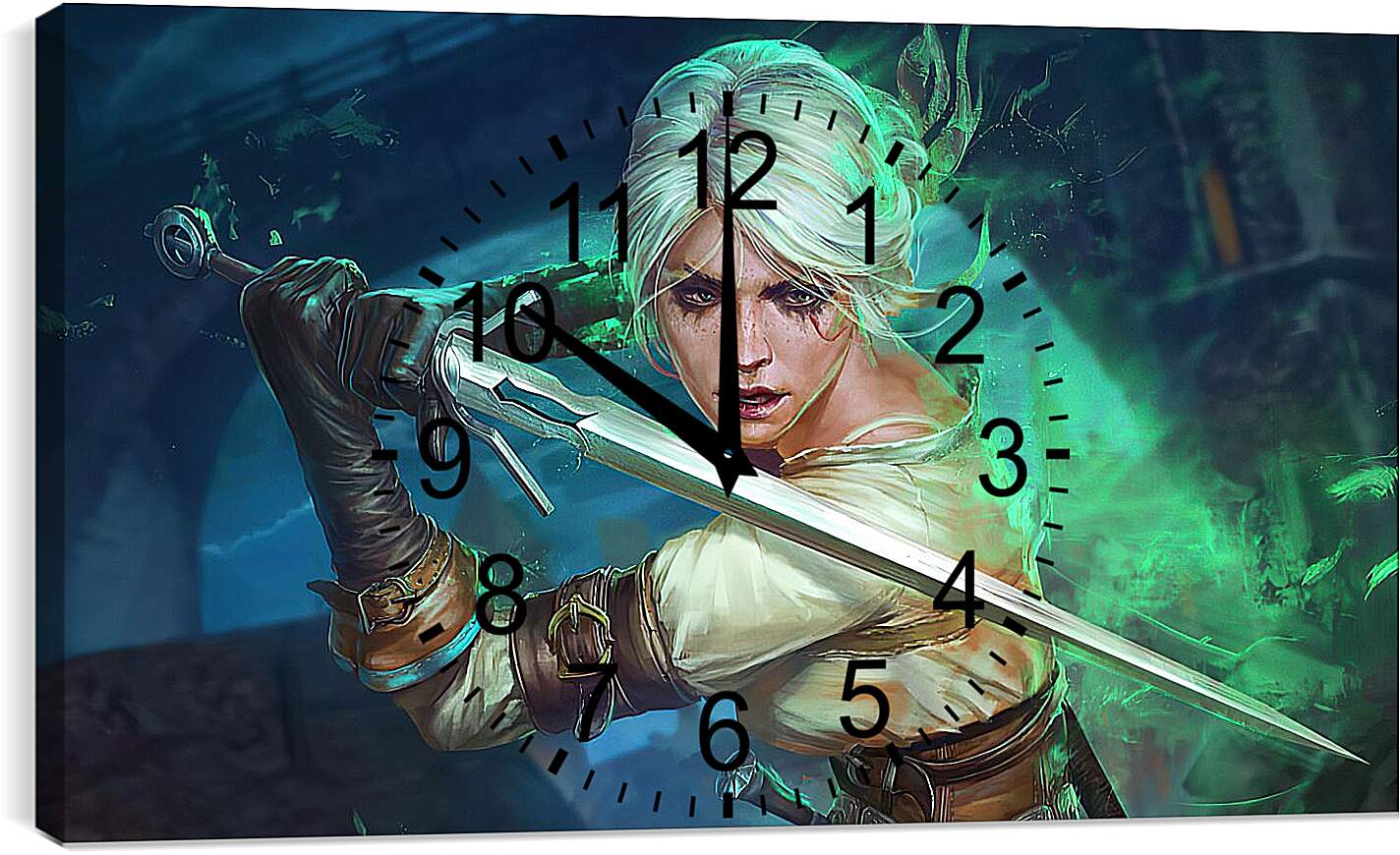 Часы картина - The Witcher (Ведьмак), Цирилла в боевой стойке