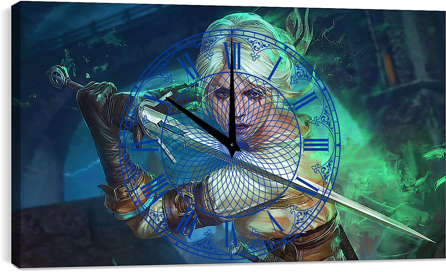 Часы картина - The Witcher (Ведьмак), Цирилла в боевой стойке