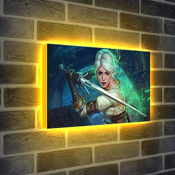 Лайтбокс световая панель - The Witcher (Ведьмак), Цирилла в боевой стойке