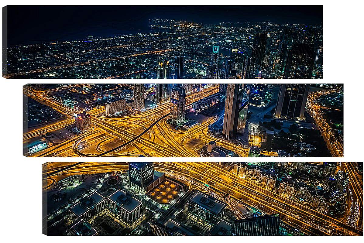 Модульная картина - Дороги города. Дубай