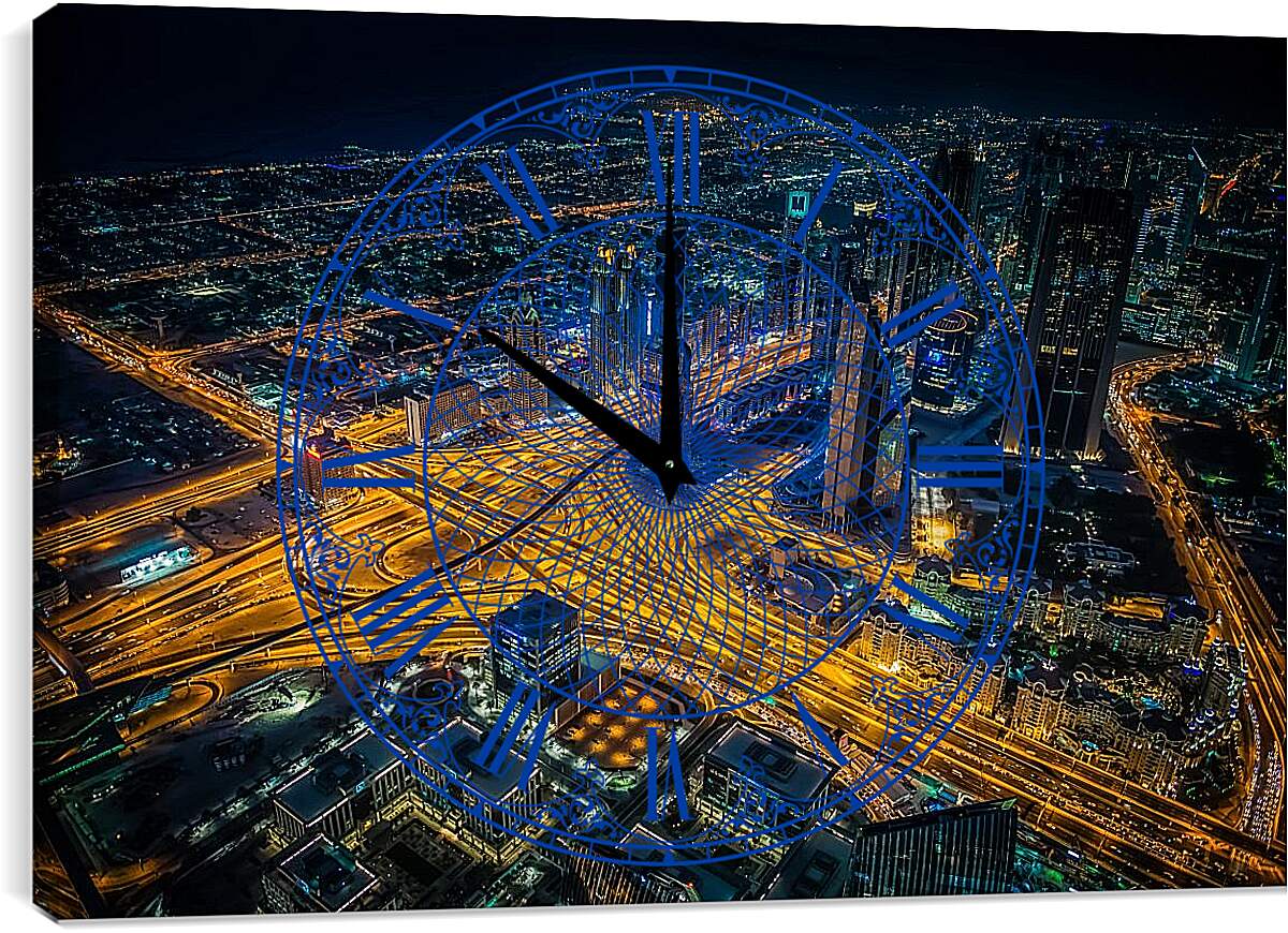 Часы картина - Дороги города. Дубай