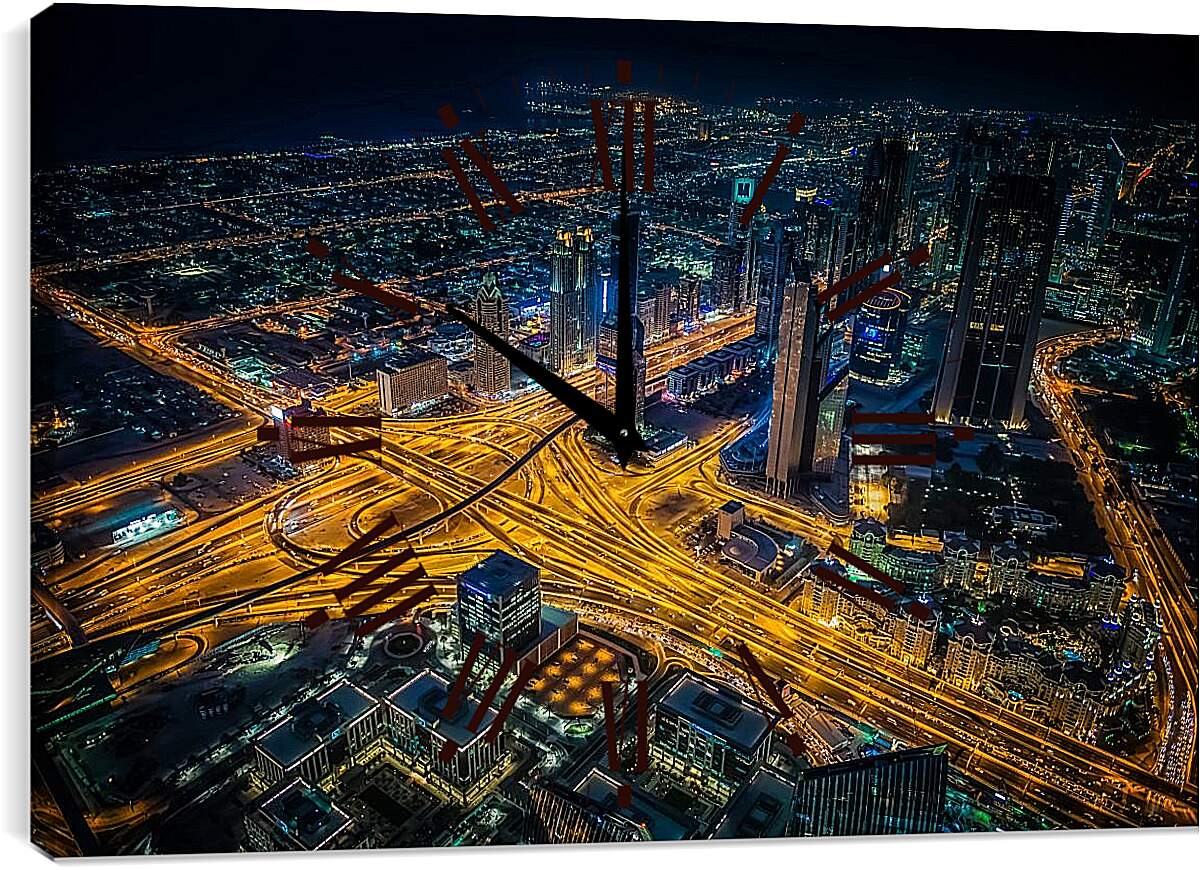 Часы картина - Дороги города. Дубай