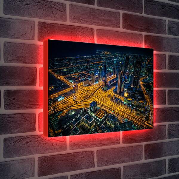 Лайтбокс световая панель - Дороги города. Дубай