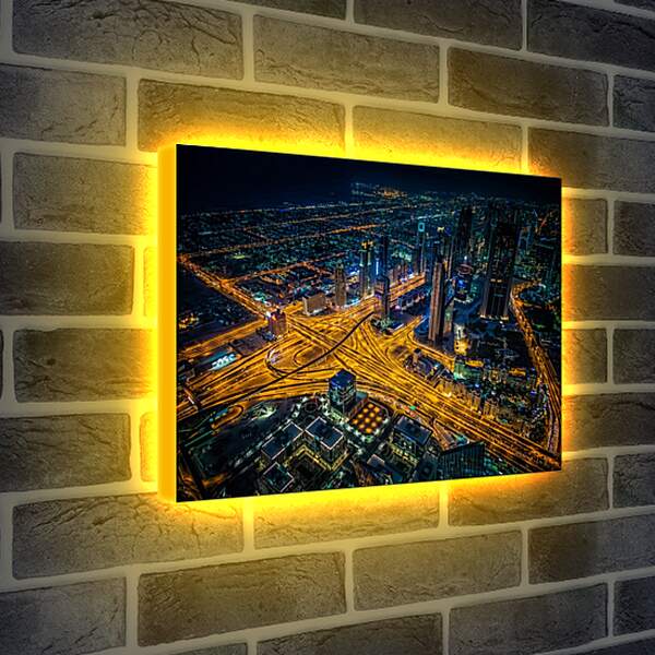 Лайтбокс световая панель - Дороги города. Дубай