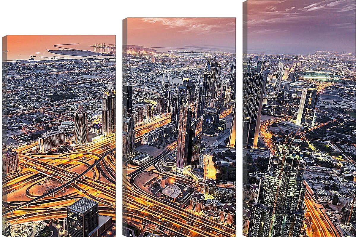 Модульная картина - Город с высоты. Дубай