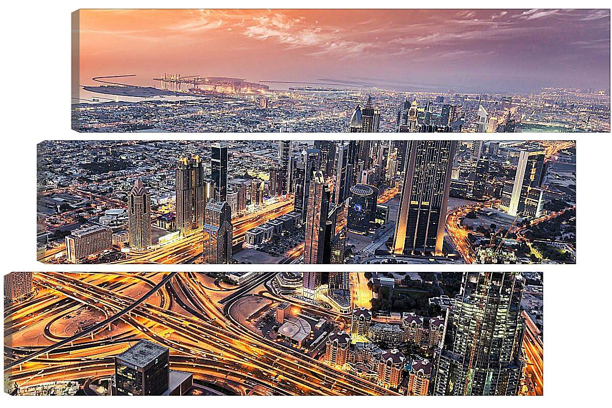 Модульная картина - Город с высоты. Дубай