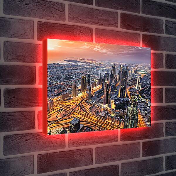 Лайтбокс световая панель - Город с высоты. Дубай