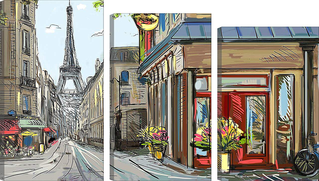 Модульная картина - Улица Парижа