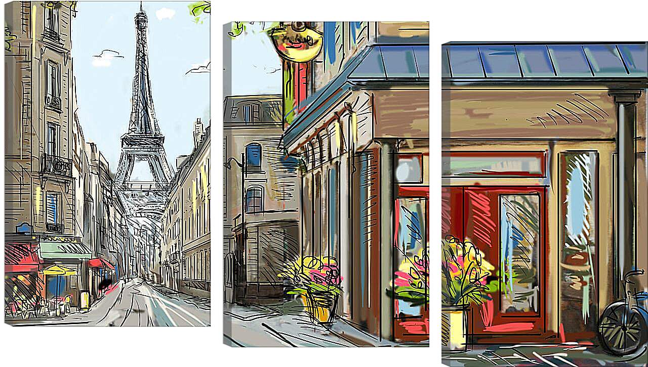 Модульная картина - Улица Парижа