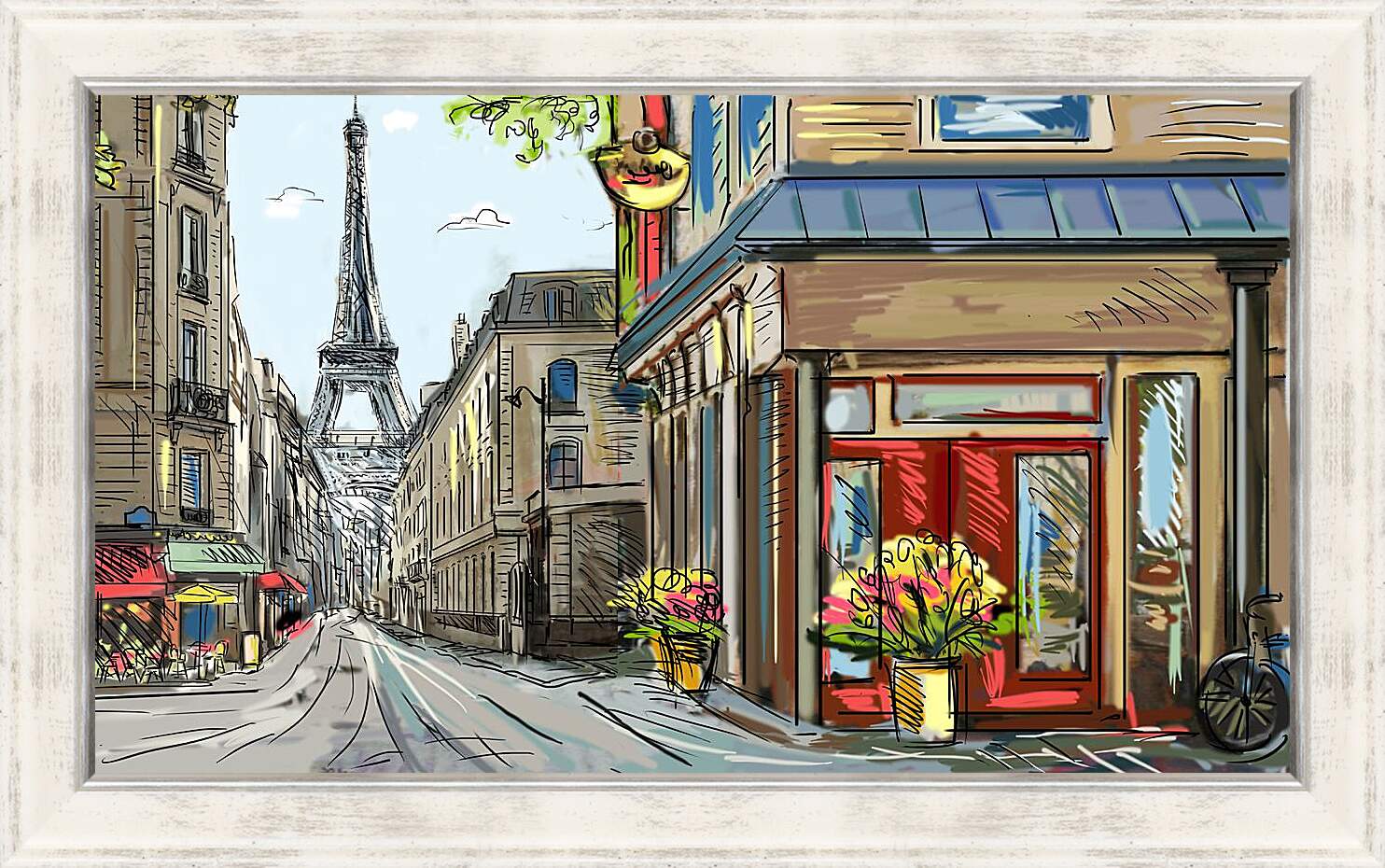 Картина в раме - Улица Парижа
