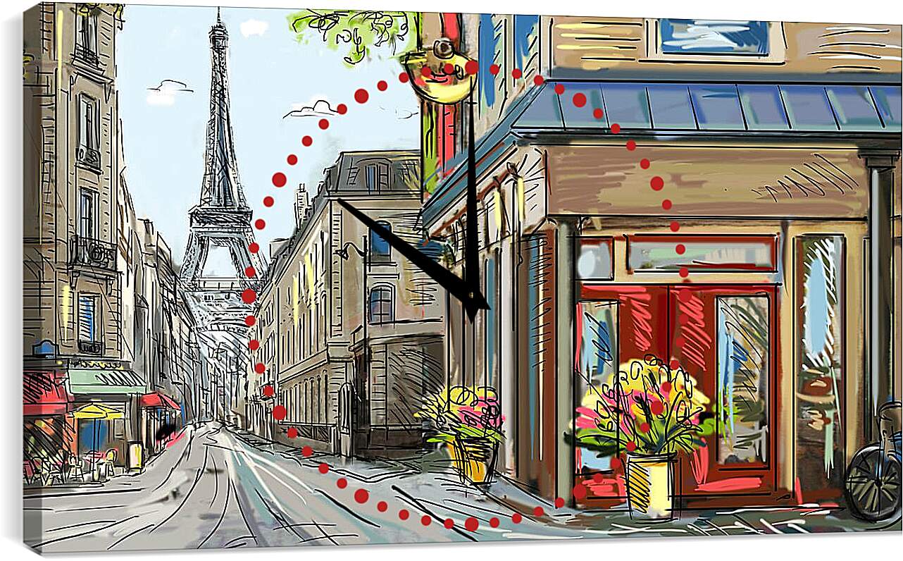 Часы картина - Улица Парижа
