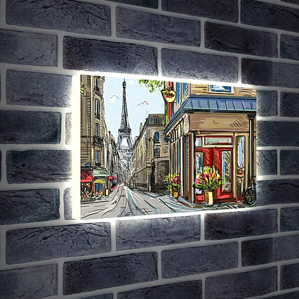 Лайтбокс световая панель - Улица Парижа