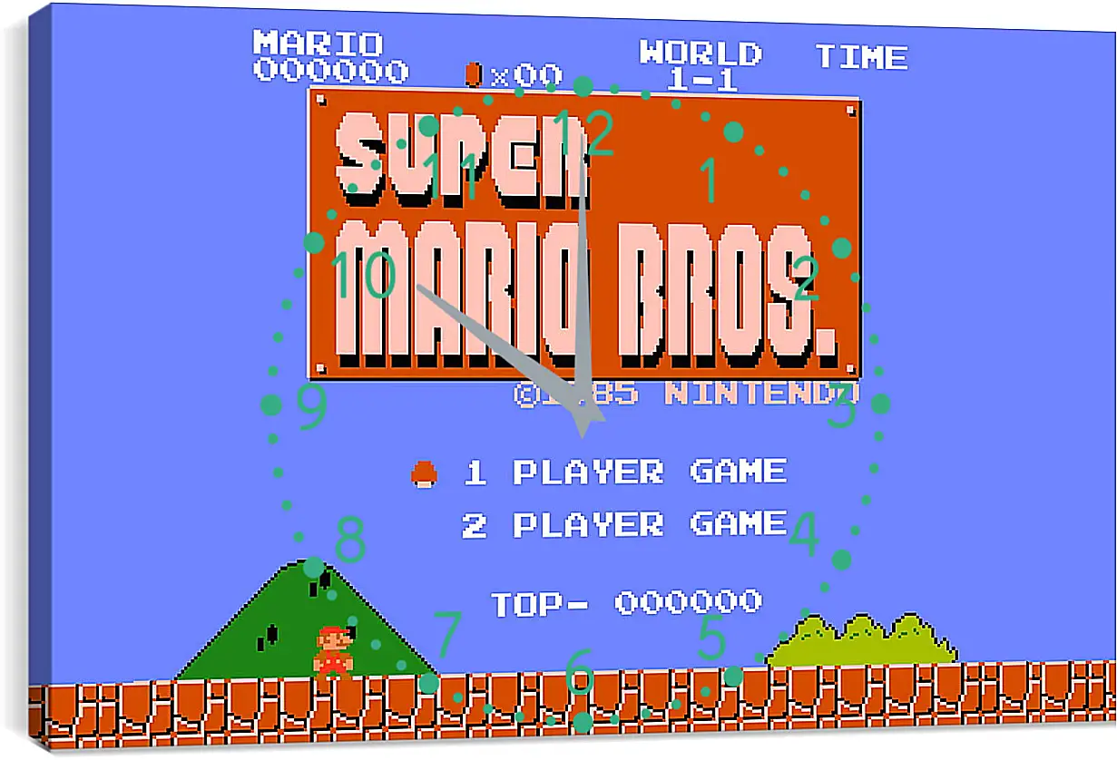 Часы картина - Super Mario Bros.
