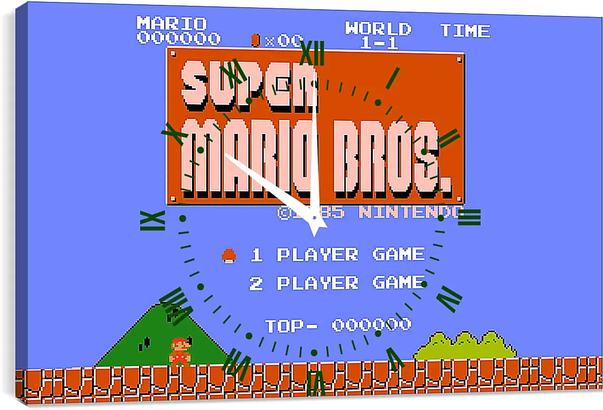 Часы картина - Super Mario Bros.
