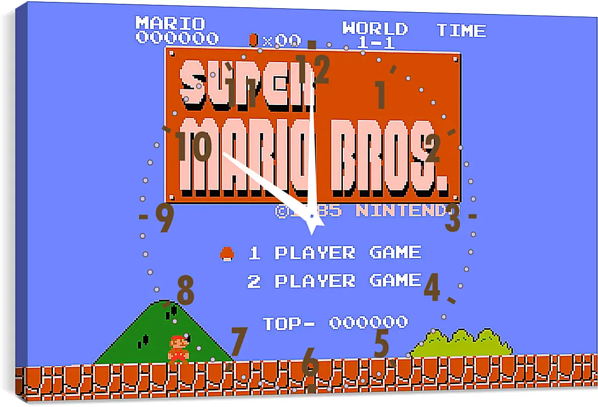 Часы картина - Super Mario Bros.
