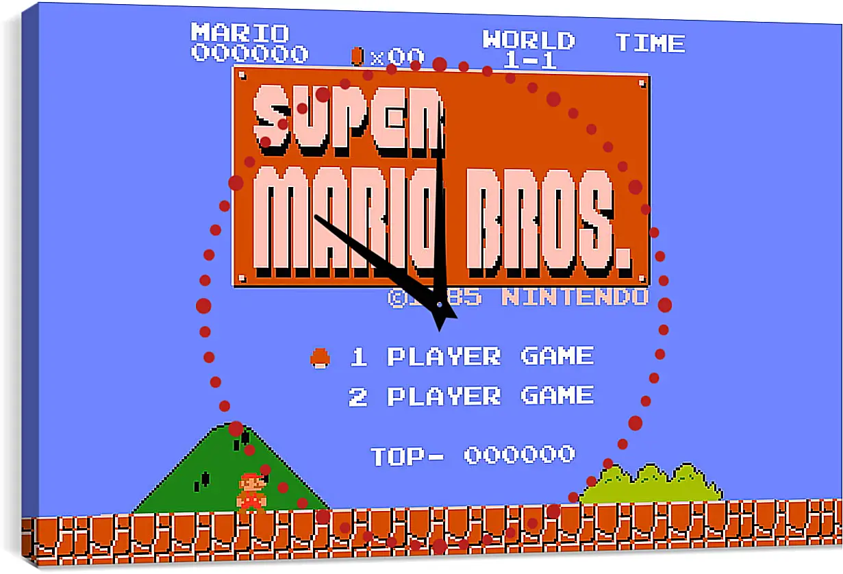 Часы картина - Super Mario Bros.
