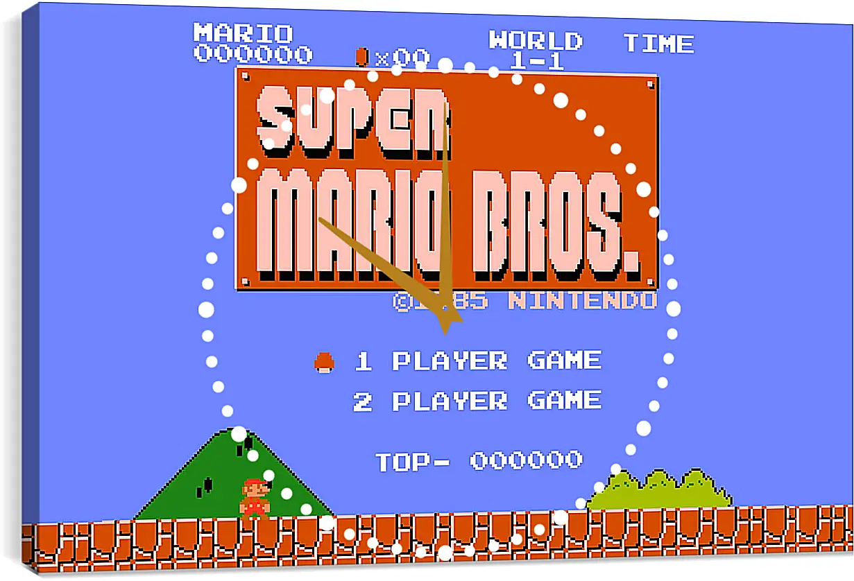 Часы картина - Super Mario Bros.
