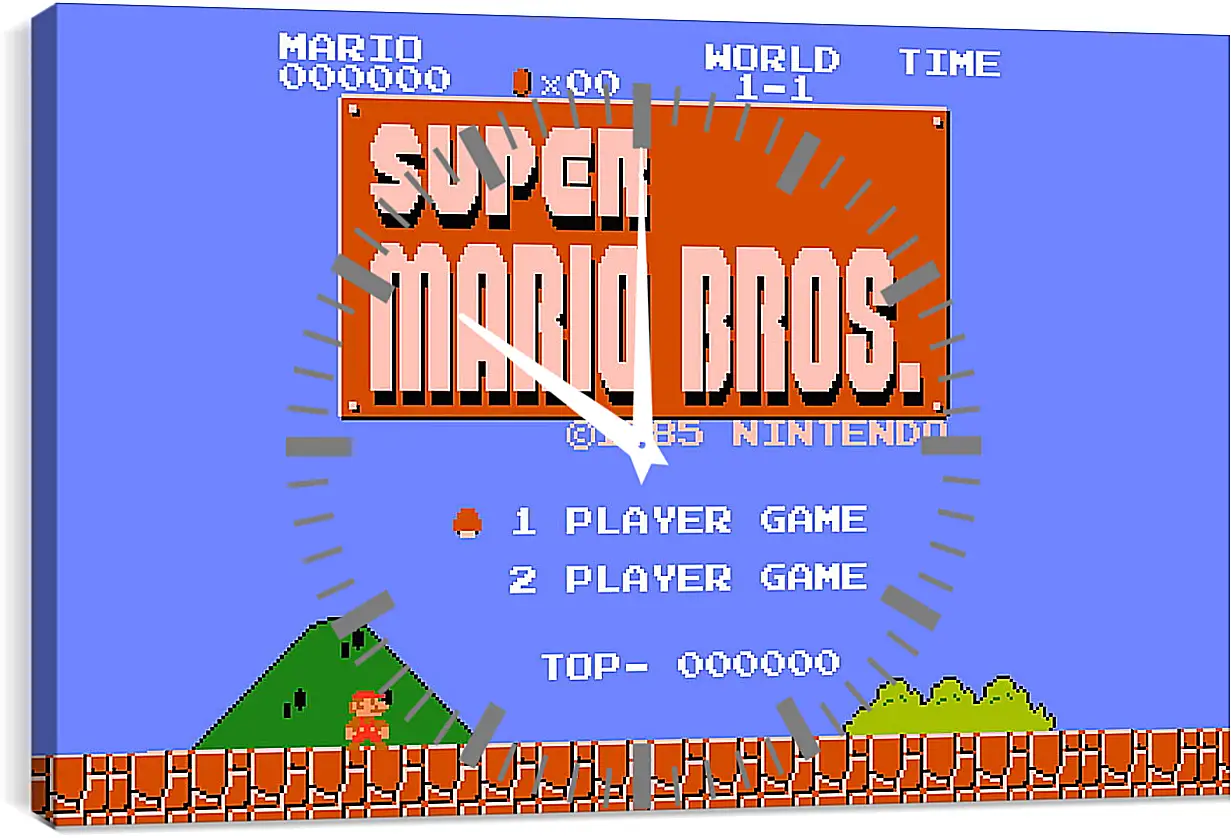 Часы картина - Super Mario Bros.
