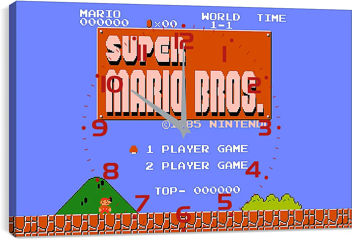 Часы картина - Super Mario Bros.
