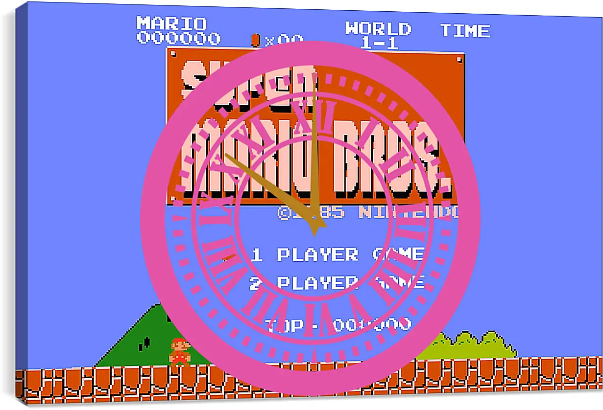 Часы картина - Super Mario Bros.
