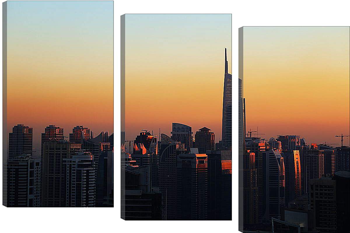 Модульная картина - Город без подсветки. Дубай