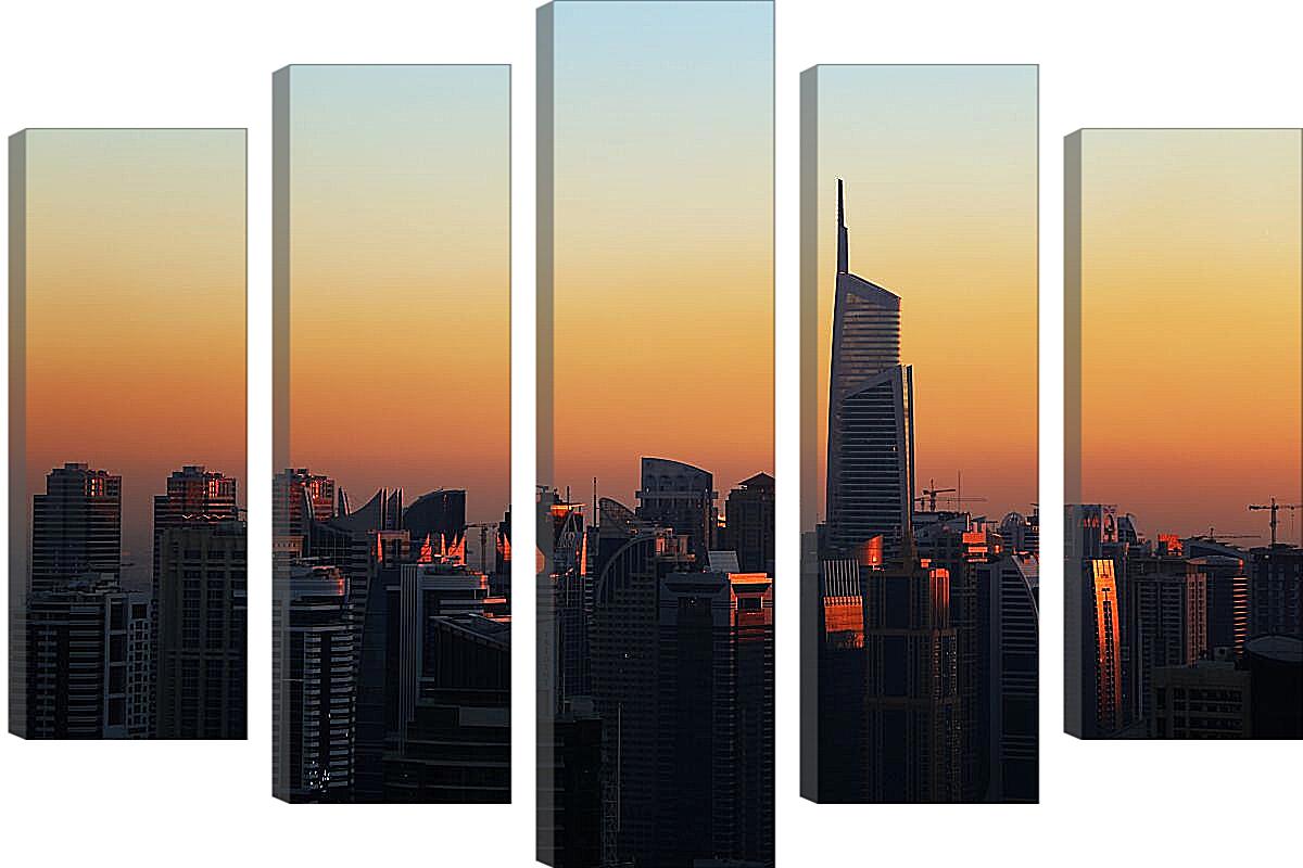Модульная картина - Город без подсветки. Дубай