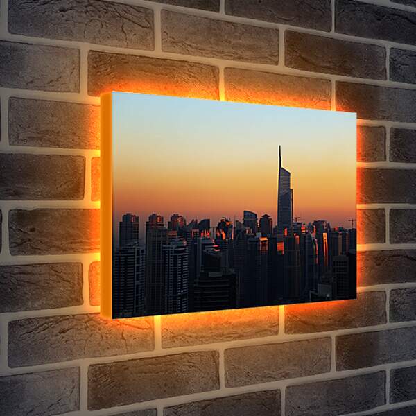 Лайтбокс световая панель - Город без подсветки. Дубай