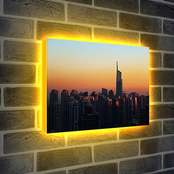 Лайтбокс световая панель - Город без подсветки. Дубай