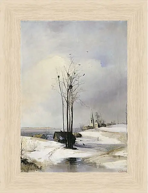Картина в раме - Оттепель. Саврасов Алексей