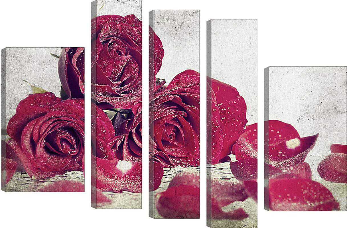 Модульная картина - Розы в инее