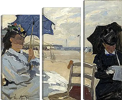 Модульная картина - The Beach at Trouville. Клод Моне