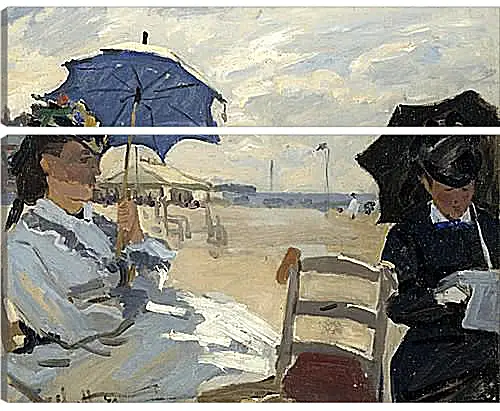 Модульная картина - The Beach at Trouville. Клод Моне