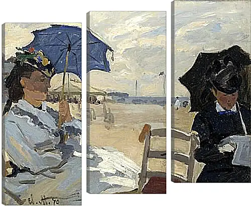 Модульная картина - The Beach at Trouville. Клод Моне