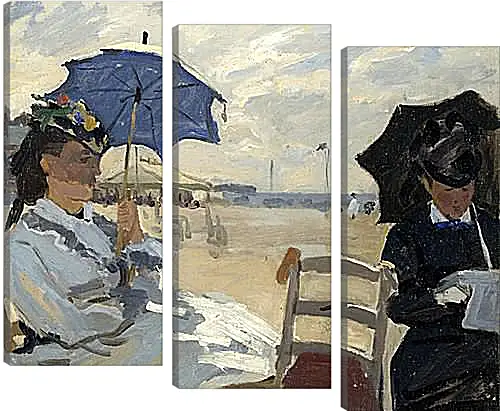 Модульная картина - The Beach at Trouville. Клод Моне