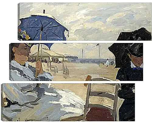 Модульная картина - The Beach at Trouville. Клод Моне