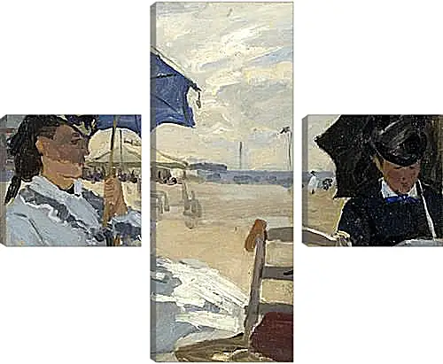 Модульная картина - The Beach at Trouville. Клод Моне